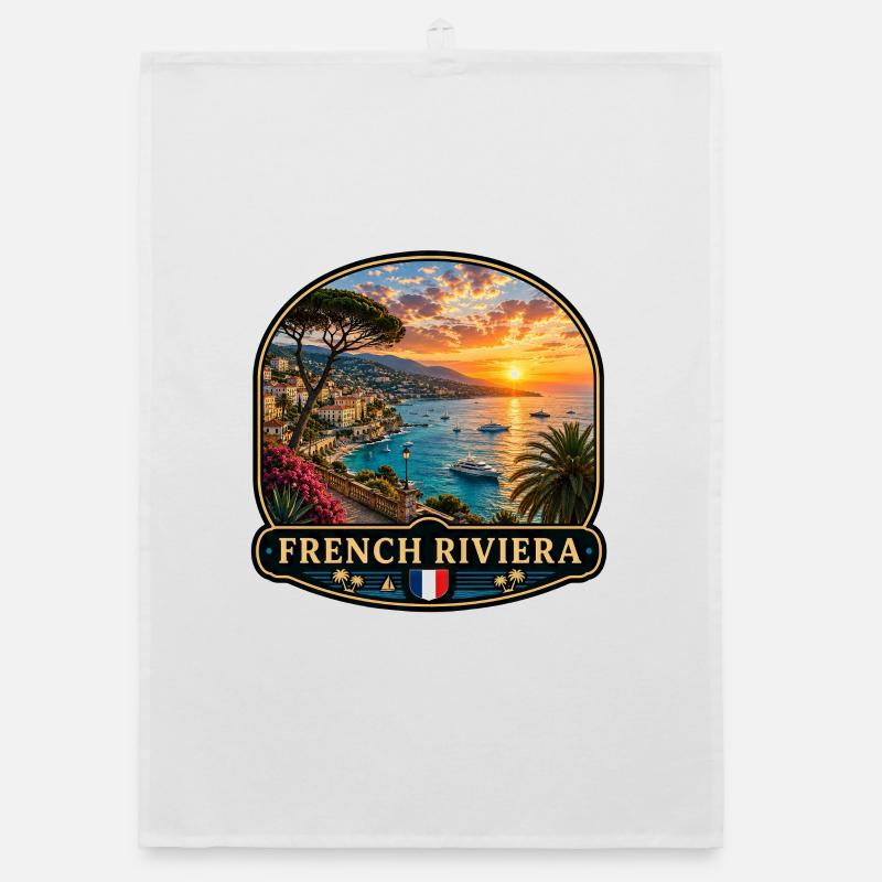 Côte d’Azur Coucher de soleil Cannes Monaco Torchon bio