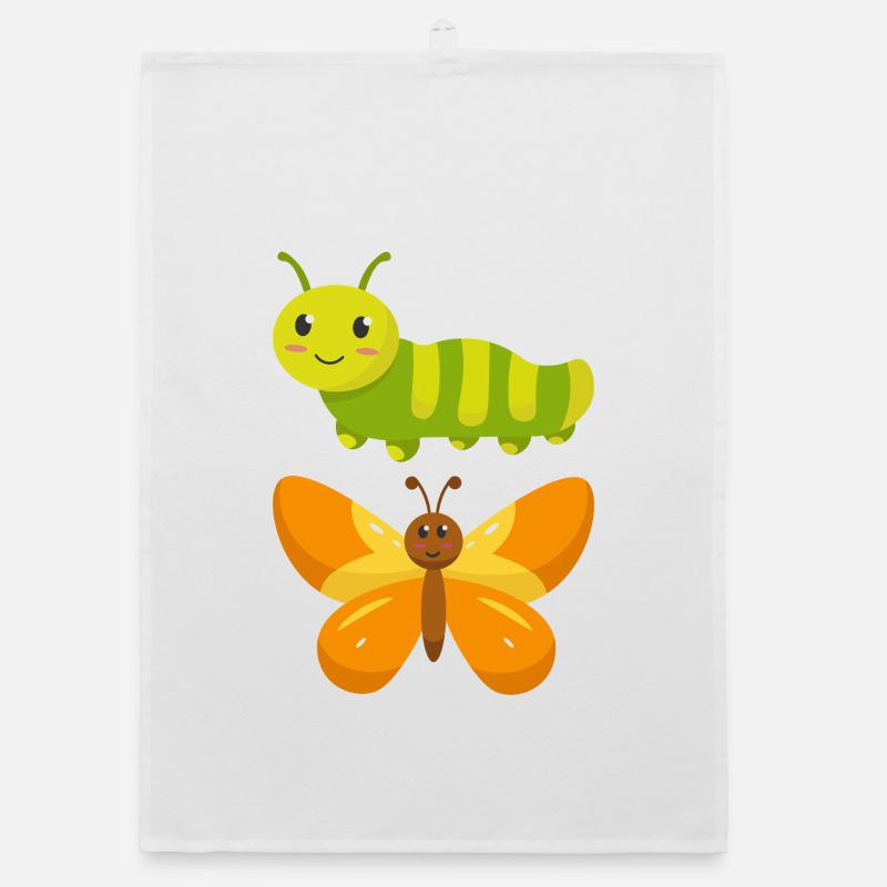 Raupe zu Schmetterling Organic Geschirrtuch