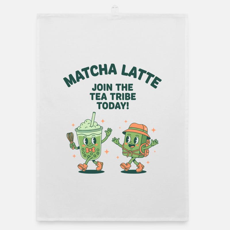 Matcha Latte Join The Tea Tribe Today Matcha Lover Organic dish towel