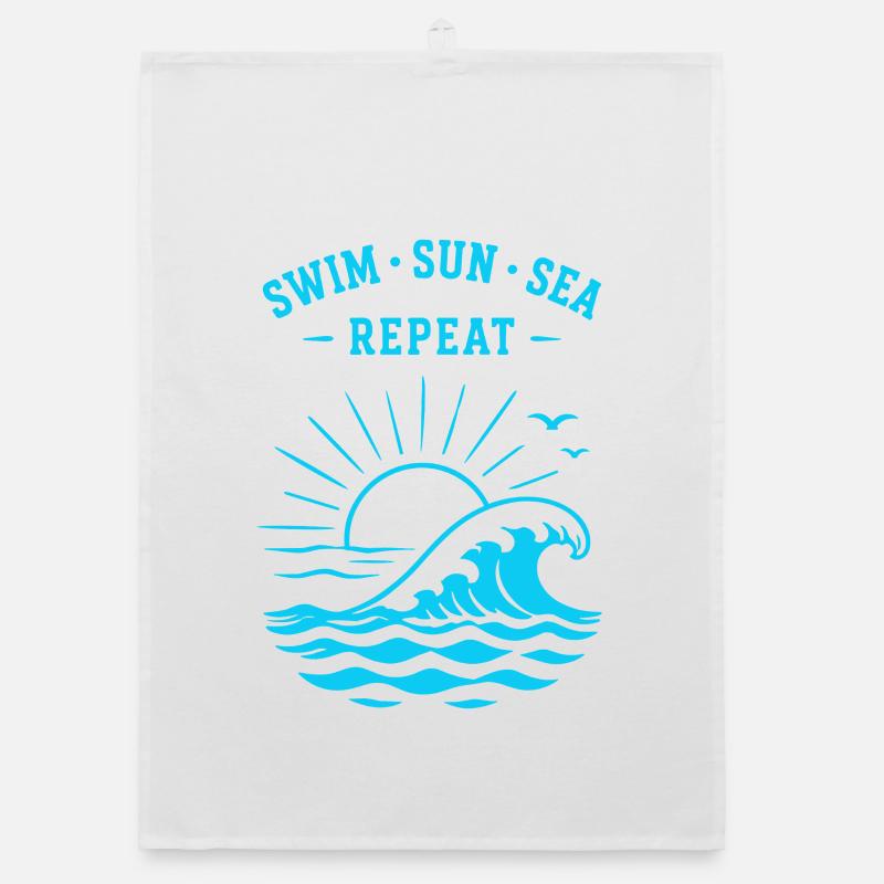Nager Soleil Mer Répéter Vagues d’été Océan Torchon bio