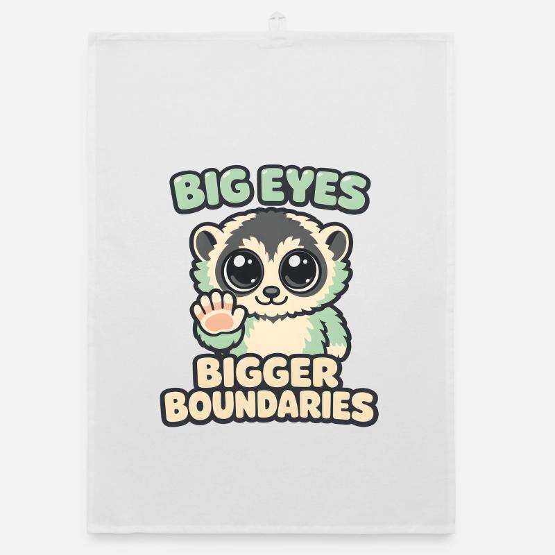 Big Eyes | Plum lori with borders Organic dish towel
