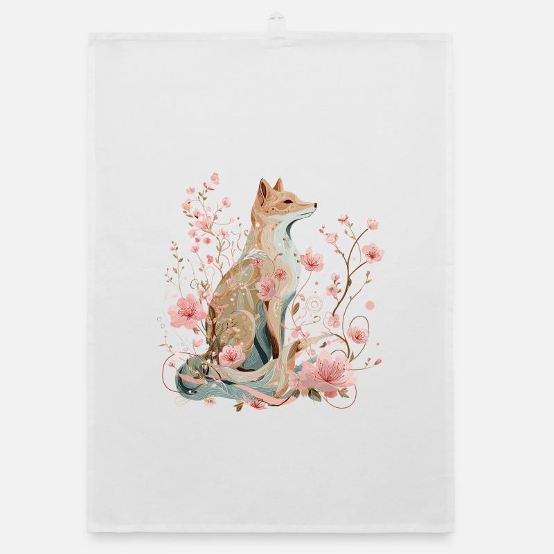 Blütenfuchs - Frühling in Harmonie Organic Geschirrtuch