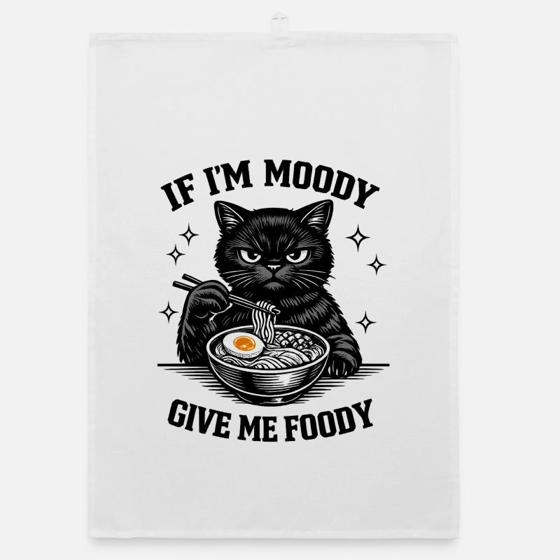 Illustration atmosphérique de ramen de chat affamée Torchon bio