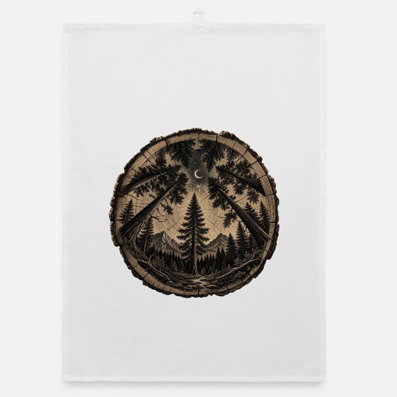 Cercle de la Forêt au Clair de Lune Torchon bio