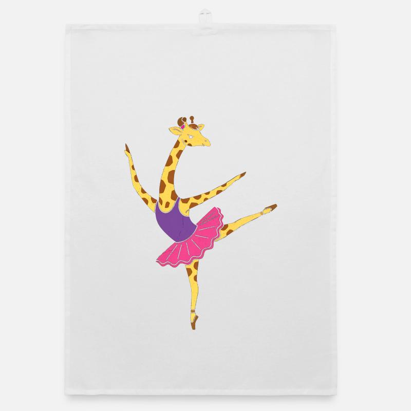 Giraffe Ballet at Pink Tutù Organic dish towel