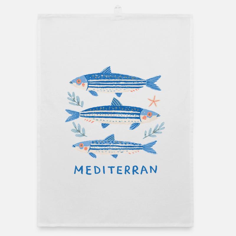 Sardines - Mediterranean Trilogy Organic dish towel