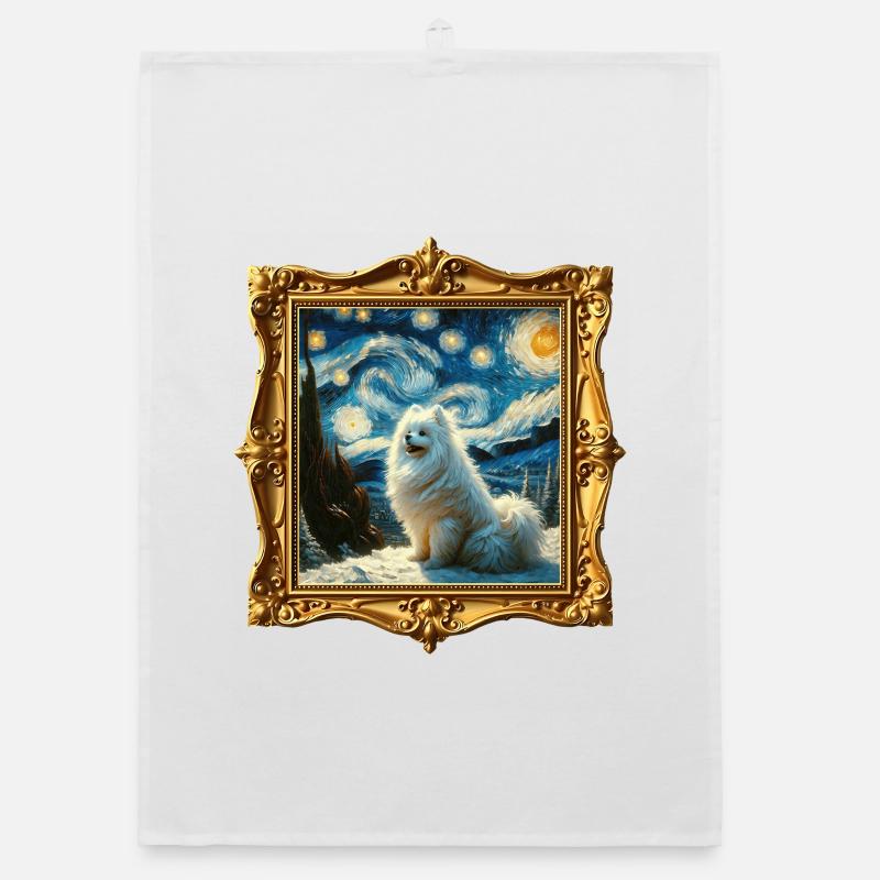 Spitz Zwergspitz Starry Night Organic Geschirrtuch