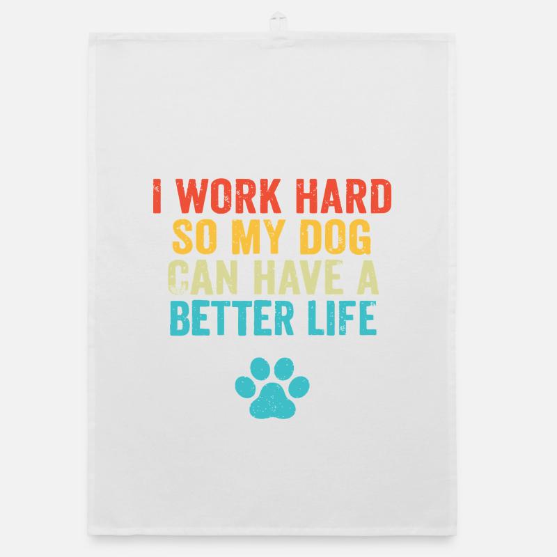 Dog Lover Hustle Tee Organic dish towel
