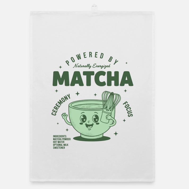 Powered By Matcha Naturally Energized Tea Organic dish towel