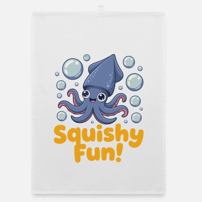 Illustration de calmar Squishy Fun Torchon bio