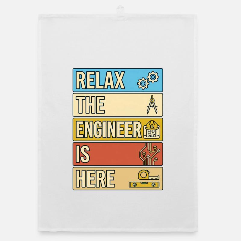 Relax The Engineer Is Here Retro Geschenk Organic Geschirrtuch