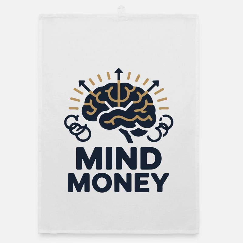 Mind Money Brain Graphic Organic dish towel