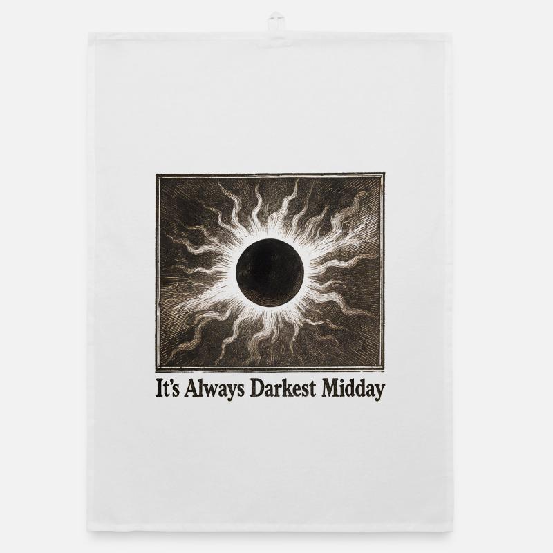 Darkest Noon | Solar eclipse Organic dish towel