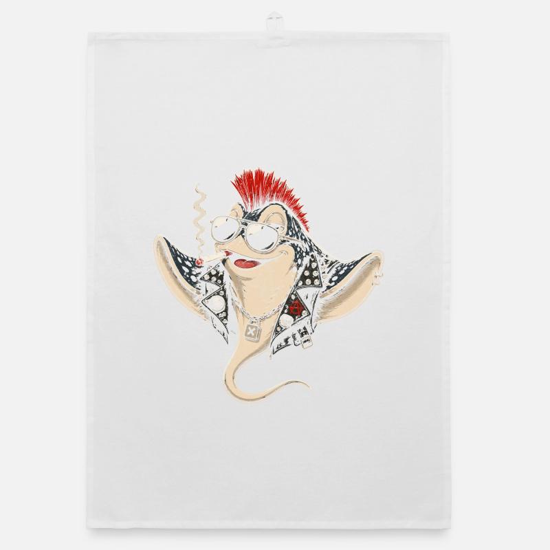 Punk-Rochen mit Mohawk Sonnenbrille Organic Geschirrtuch