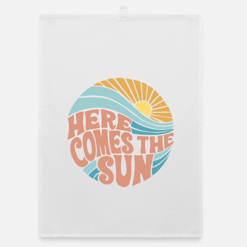 Sunrise Wave Letters Circle Organic dish towel