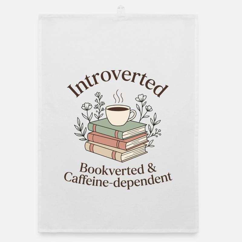 Introvertiert Bücher Kaffee Leseratte Organic Geschirrtuch