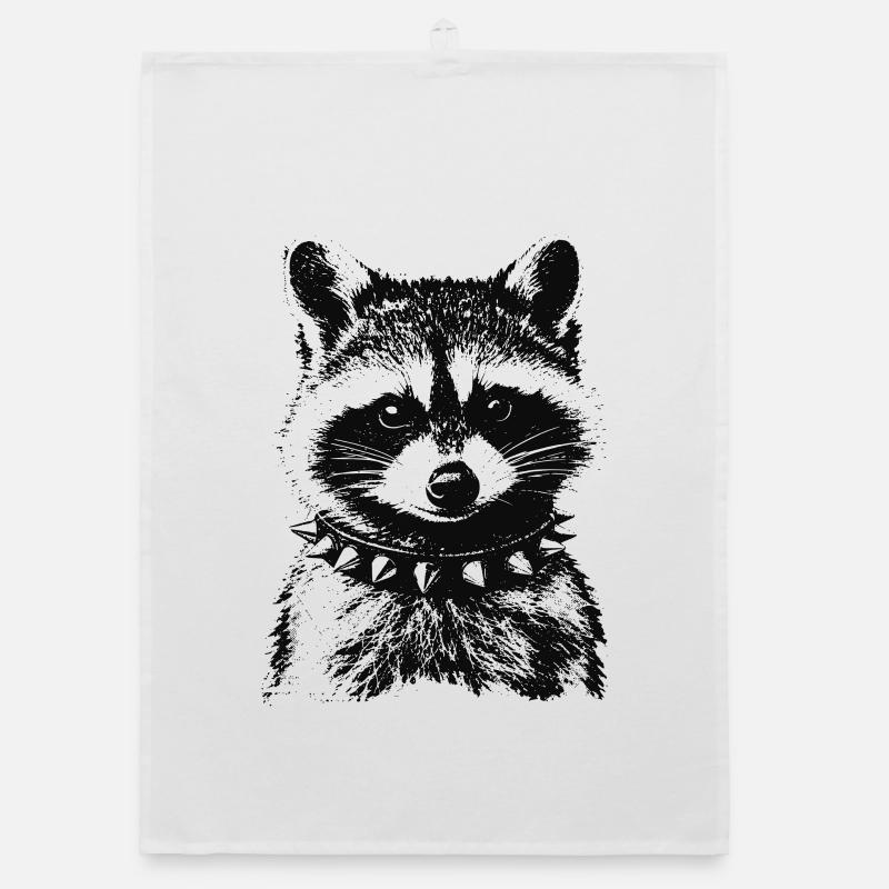 Punk Waschbär Organic Geschirrtuch