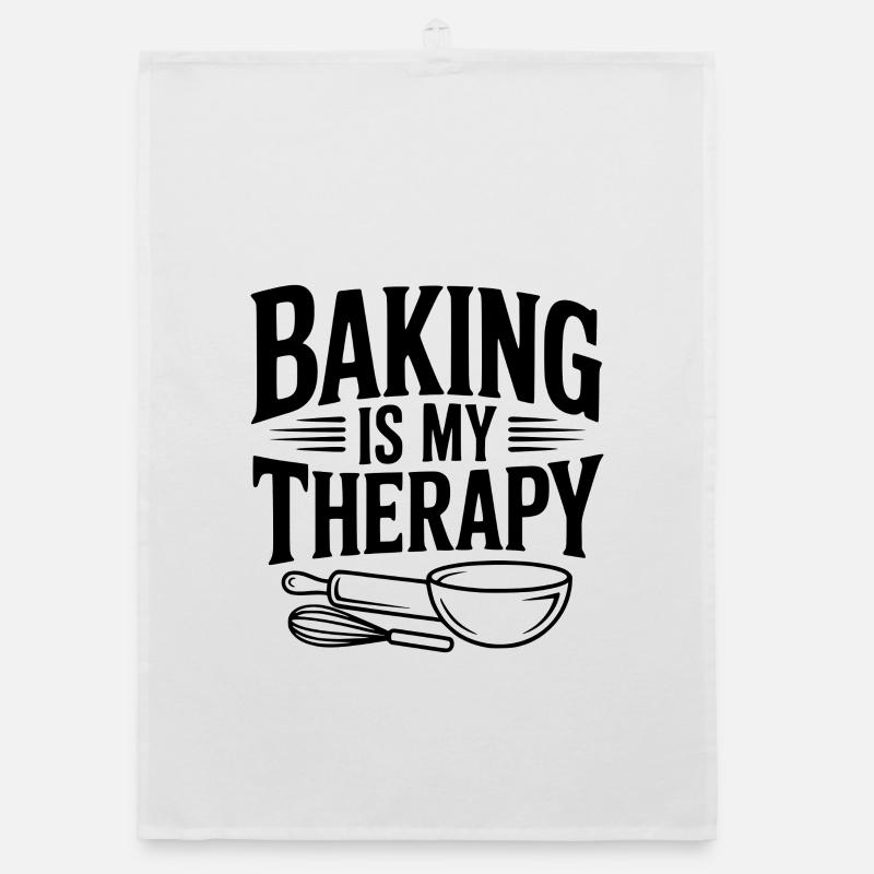 Baking Is My Therapy Organic dish towel