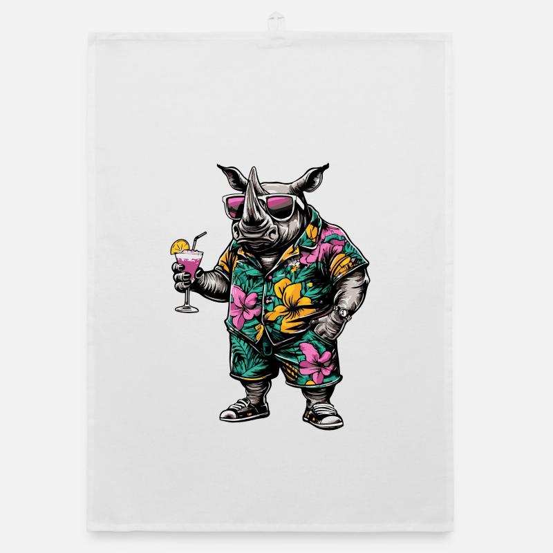 Rhino Comic Summer Organic dish towel