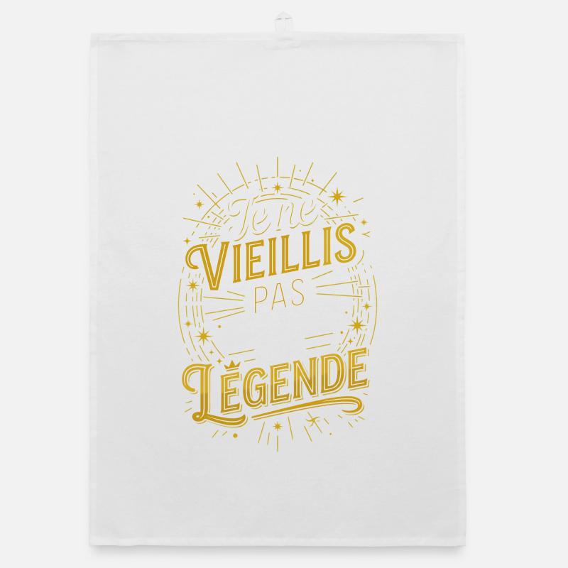 Je ne vieillis pas je deviens une légende Torchon bio