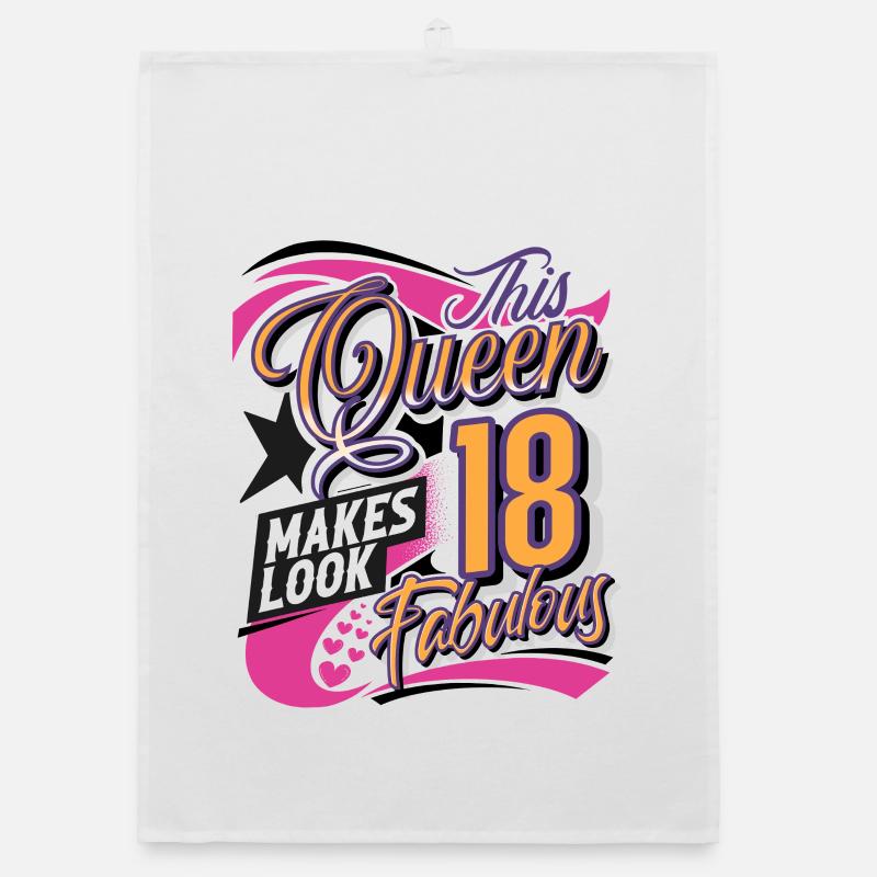 18th Birthday Queen Organic dish towel