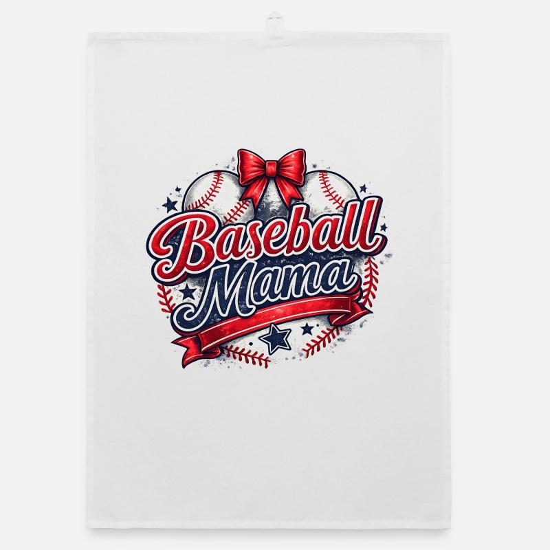 Baseball Mom: Retro Mama Baseball Gift Organic dish towel
