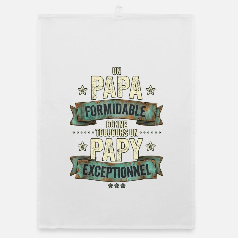 Papa Formidable Papy Exceptionnel Cadeau Torchon bio