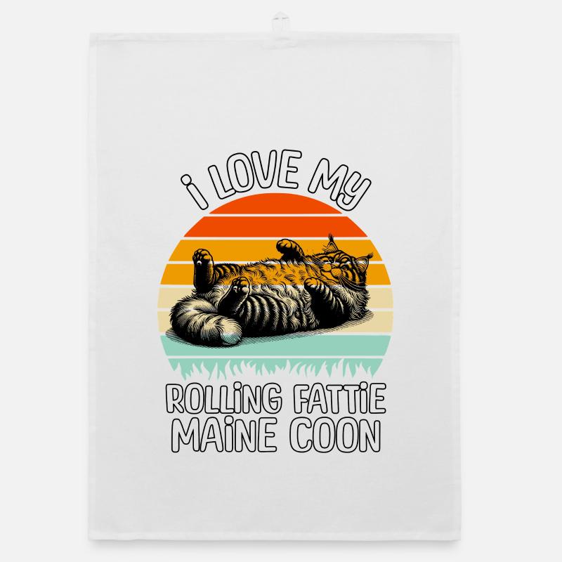 funny Maine Coon Organic dish towel