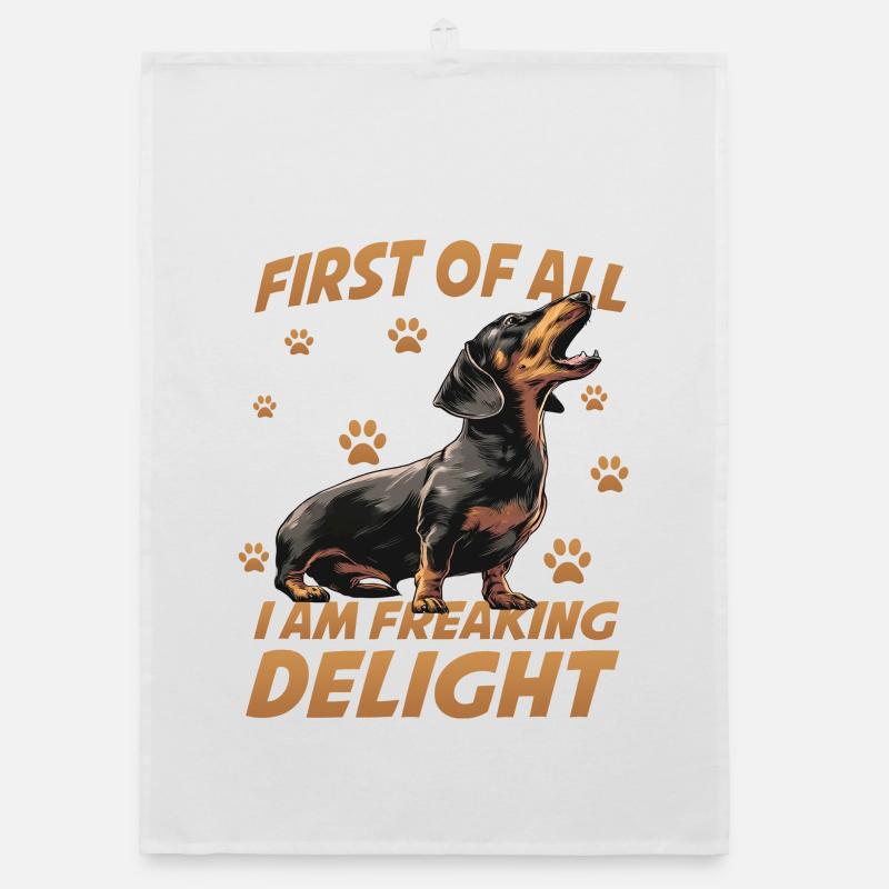  Wursthund Dackel Kurzhaardackel Dachshund Teckle Organic Geschirrtuch