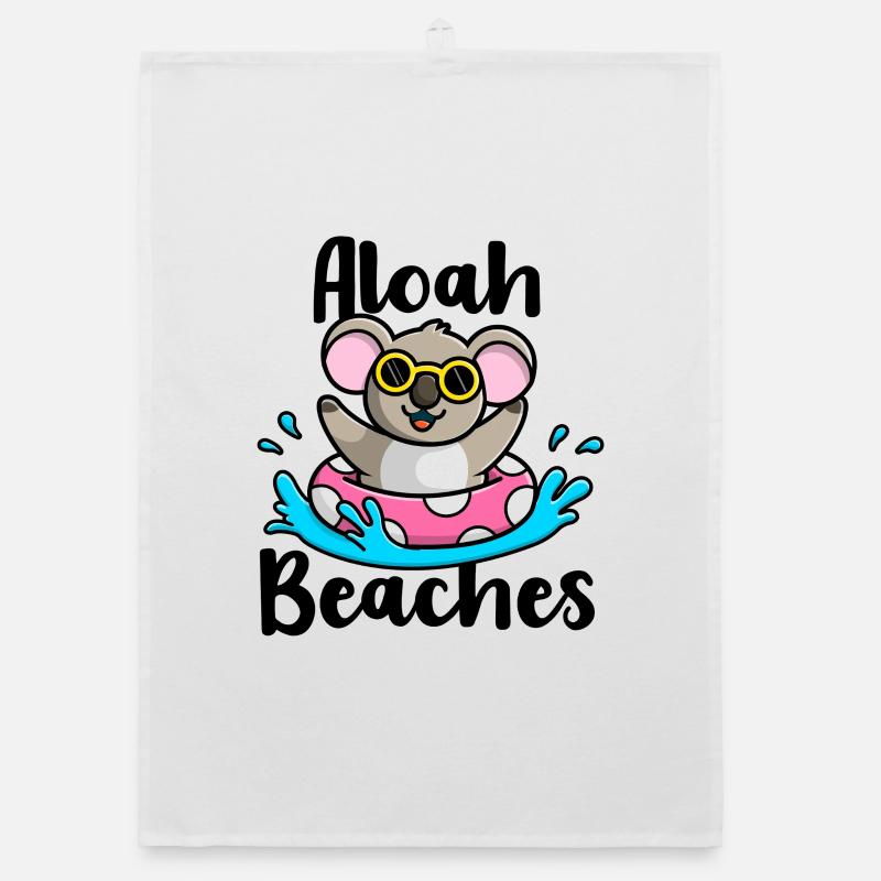 Cool Koala Beach Vacation Summer Aloha Beaches Organic dish towel