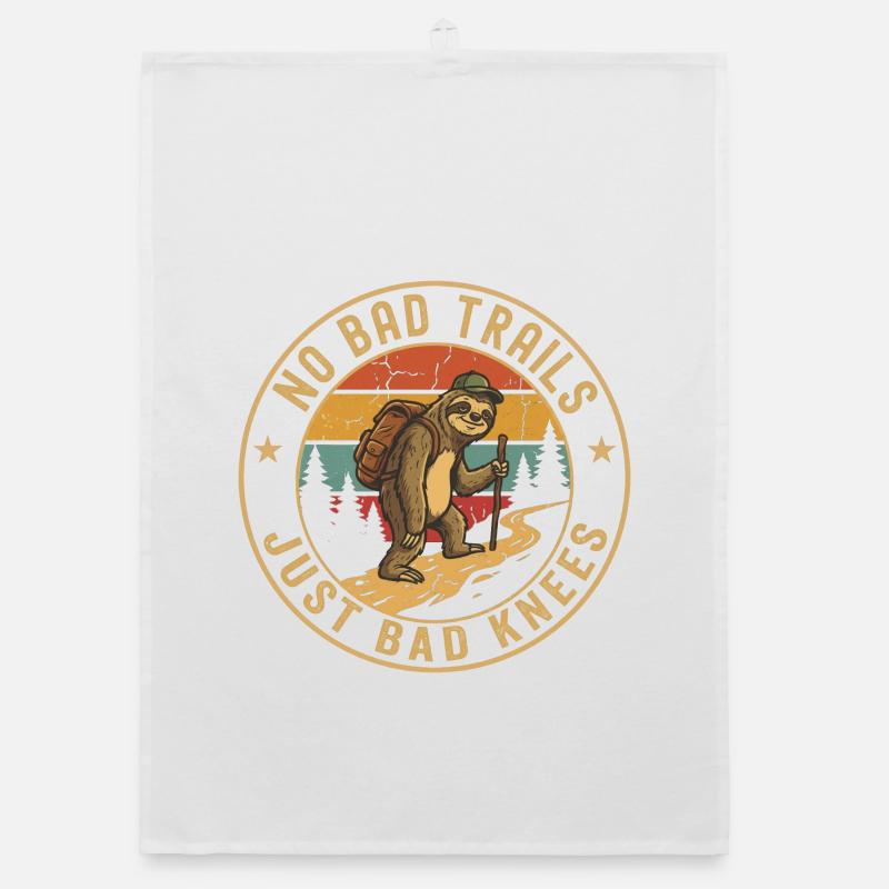 No Bad Trails Sloth Hiking Tee Organic Geschirrtuch