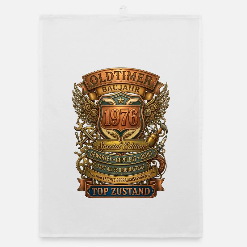 Oldtimer 1976 Geburtstag Retro Steampunk Torchon bio