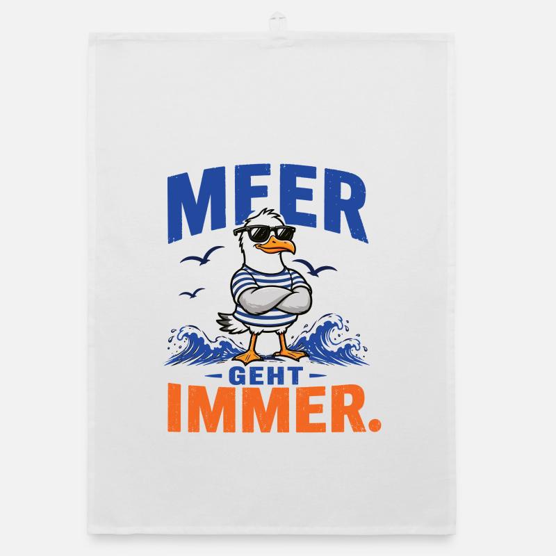 Möwe Meer Geht Immer Shirt Organic Geschirrtuch