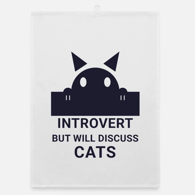 Introvert Will Discuss Cats Organic dish towel