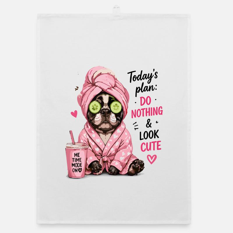  Todays Plan Do Nothing And Look Cute Me Time Mode Organic Geschirrtuch