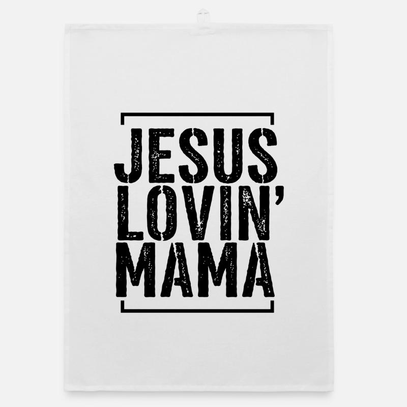 Jesus liebende Mutter Jesus loving Mama Muttertag Organic Geschirrtuch