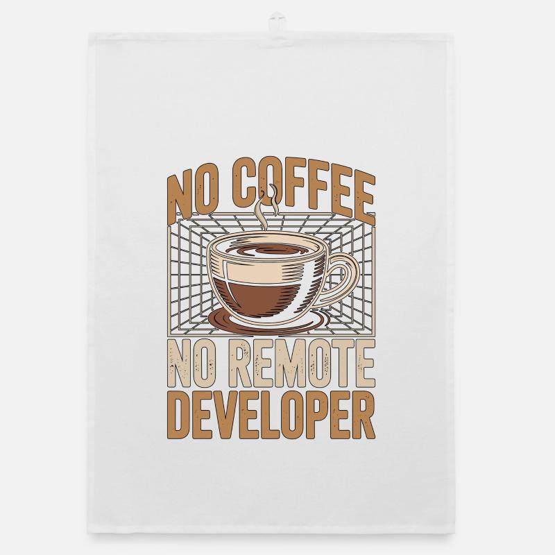 Remote Developer No Coffee Programmer Coffee Lover Organic Geschirrtuch
