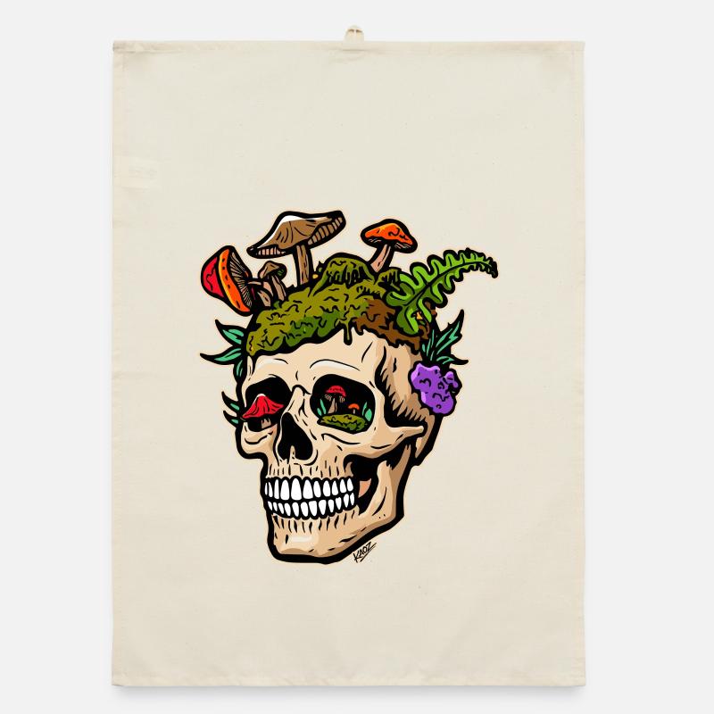 Pilzschädelgarten Pop Art Organic Geschirrtuch