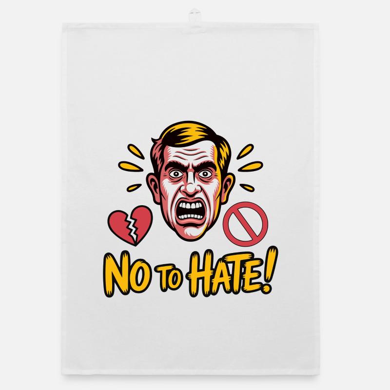 No to Hate! Pop Art Protest Organic dish towel