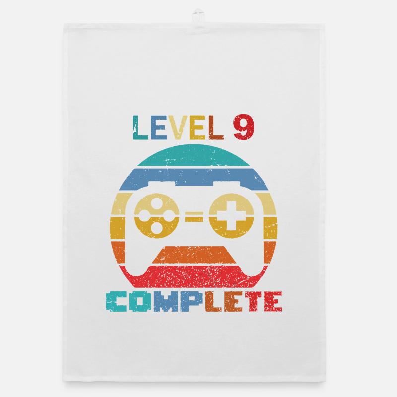 level 9 complete - Organic Geschirrtuch - Weiß