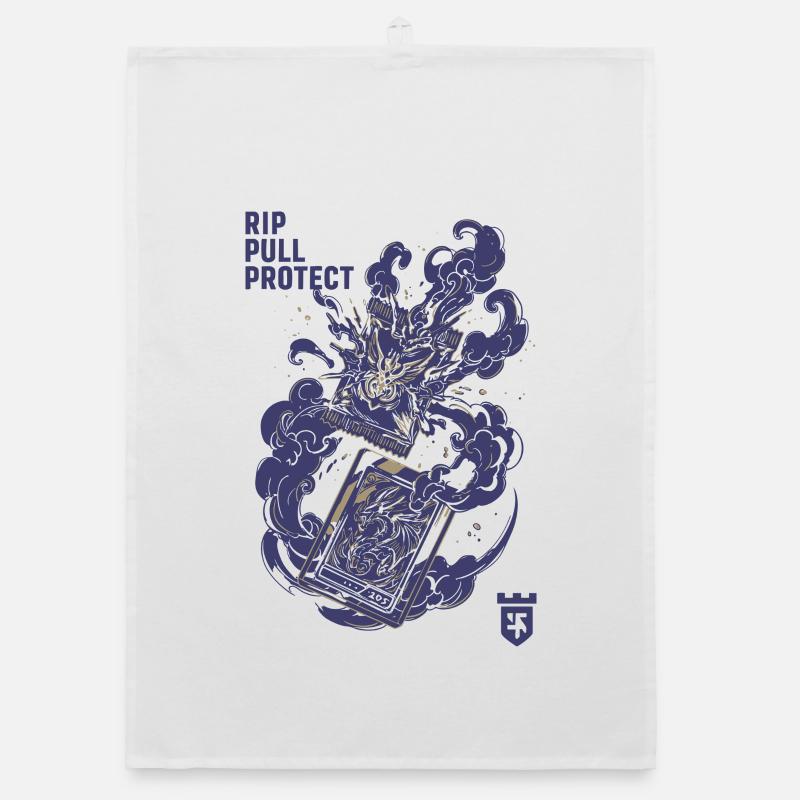 RIP PULL PROTECT Trading Card Collector Legendary Organic dish towel