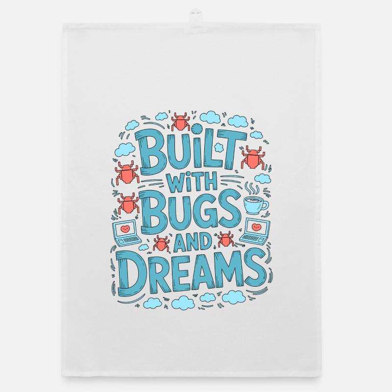 Game Developer Built With Bugs And Indie Developer Organic dish towel