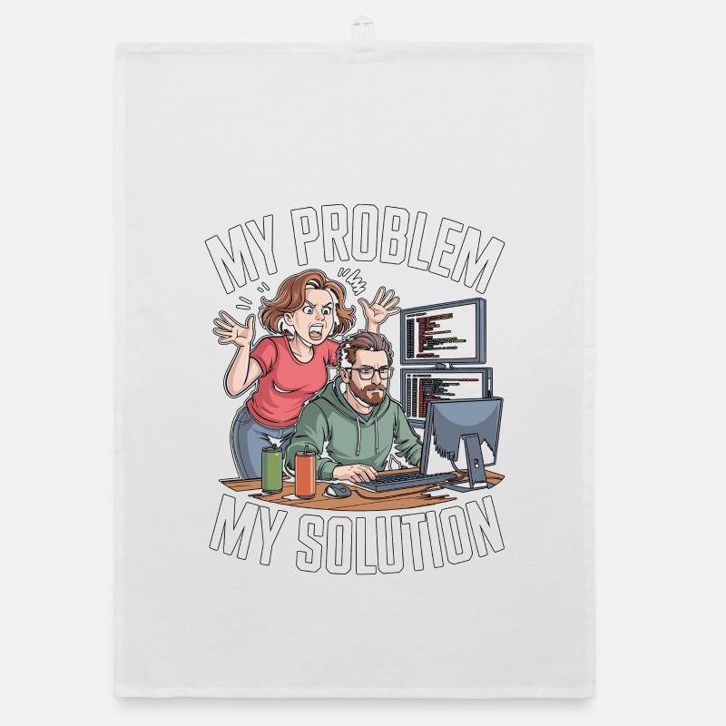 Game Developer My Problem My Pictogram Dad Mom Organic dish towel