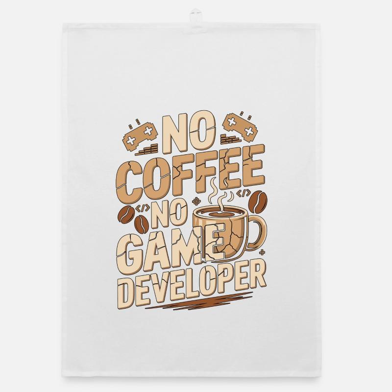 Développeur de jeux No Coffee Game Coder Game Lover Torchon bio