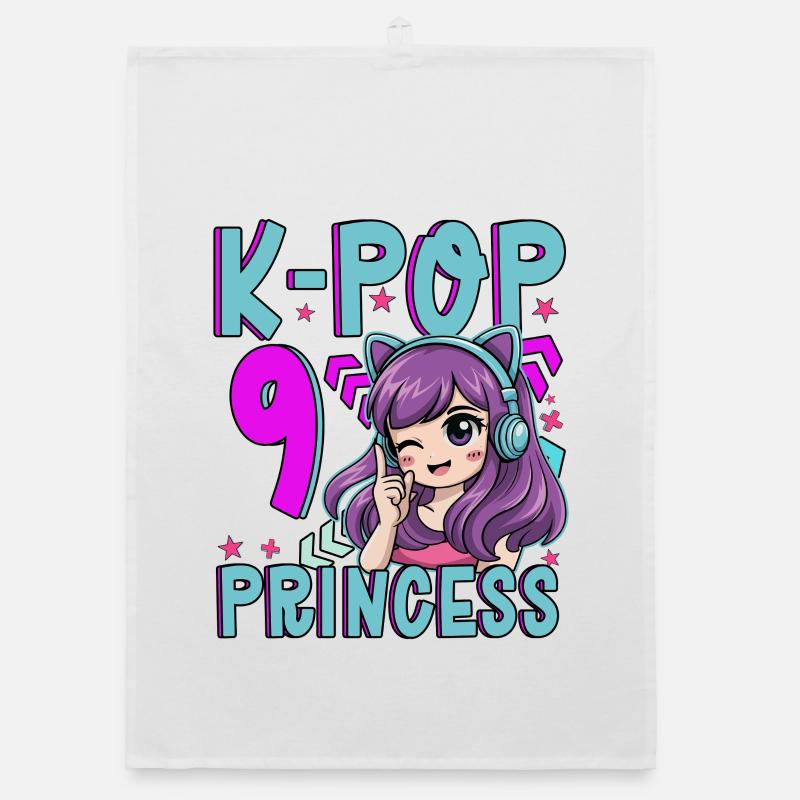 Princesse K-Pop Anniversaire de 9 ans Torchon bio
