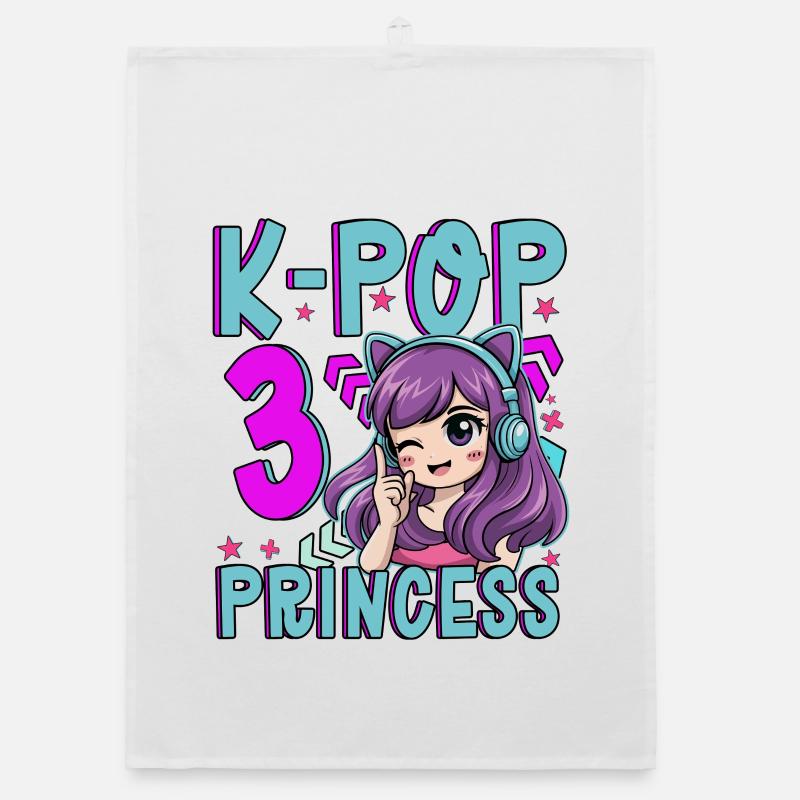 Princesse K-Pop Anniversaire de 3 ans Torchon bio