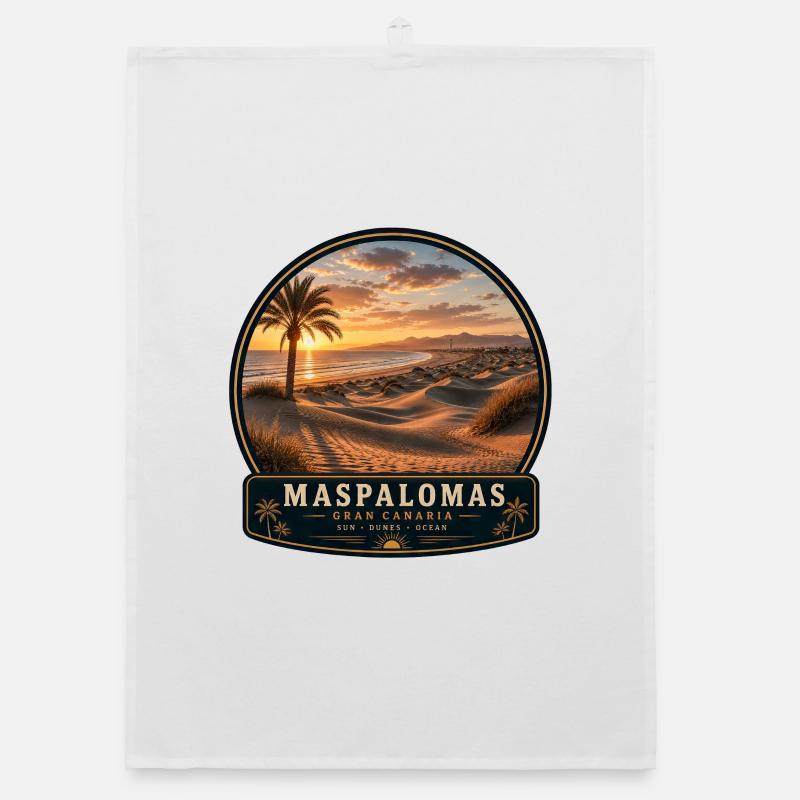 Coucher de soleil de Maspalomas à Gran Canaria Torchon bio