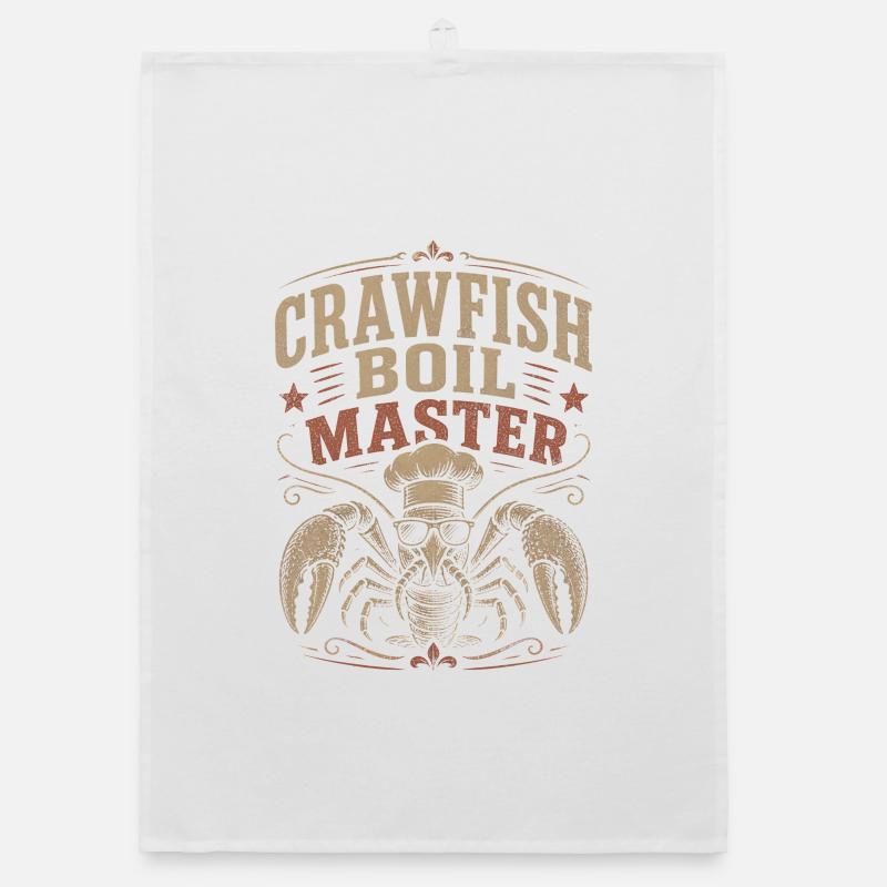 Crawfish Boil Master Funny Men Crawfish Organic dish towel