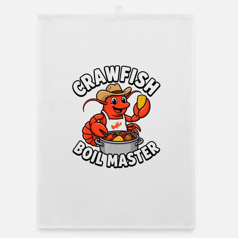 Crawfish Boil Master Funny Men Crawfish Organic dish towel