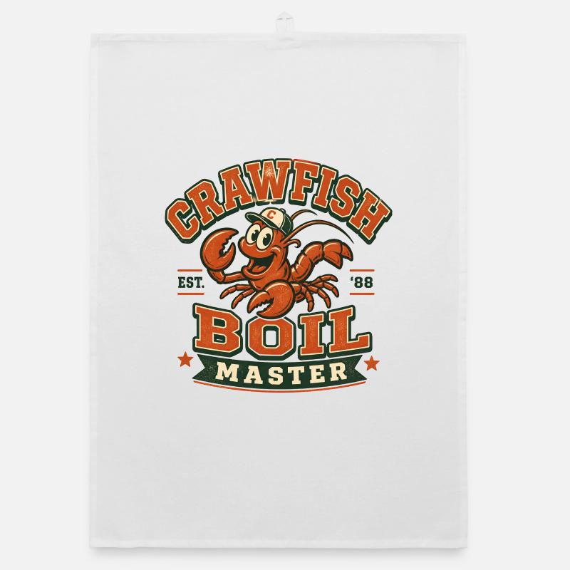 Crawfish Boil Master Funny Men Crawfish Organic dish towel